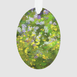 Wildflowers Impasto Painting - Original Flower Art Ornament