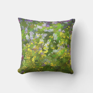 Wildflowers Impasto Painting - Original Flower Art Outdoor Pillow