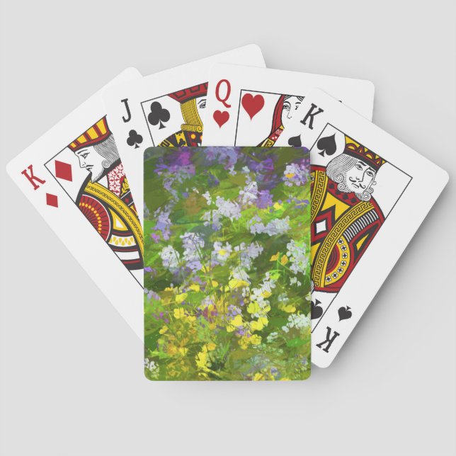 Wildflowers Impasto Painting - Original Flower Art Playing Cards (Back)