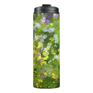 Wildflowers Impasto Painting - Original Flower Art Thermal Tumbler