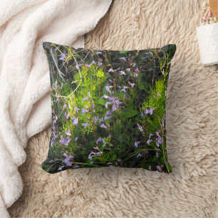 Wildflowers in a Field of Greens Throw Pillow