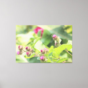 Wildflowers In Plum Burgundy Canvas Print