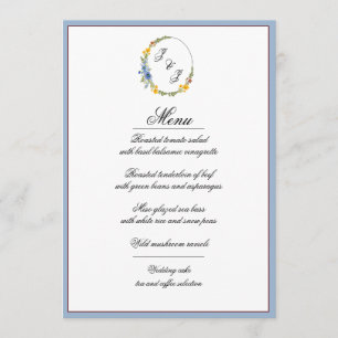 Wildflowers in Primary Colours Menu Card