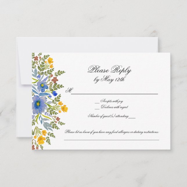 Wildflowers in Primary Colours Reply card (Front)