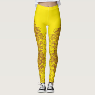 Wildflowers in Purple and Gold by Aleta Leggings