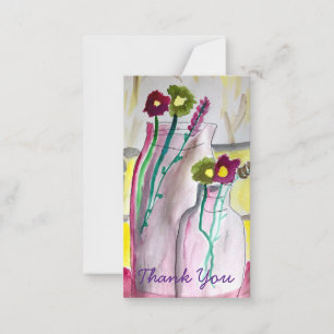 Wildflowers in vase abstract art card