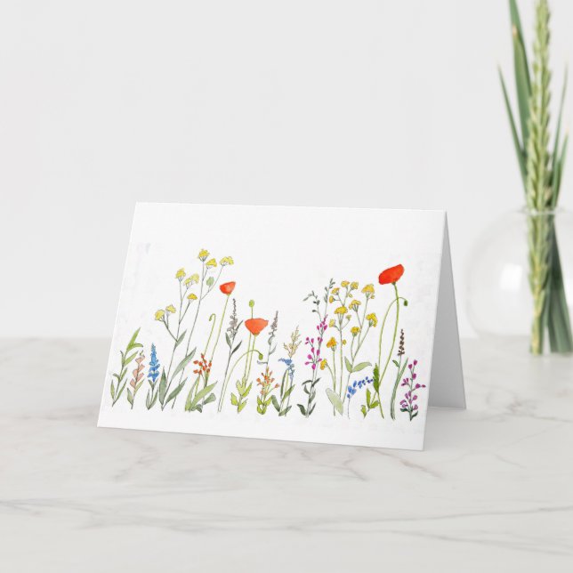 Wildflowers in Watercolors Card (Front)