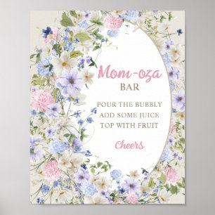 Wildflowers Ivory pastel pink blush Mom-osa bar Poster