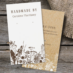 Wildflowers Kraft Paper Earring Display Card