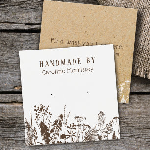Wildflowers Kraft Paper Stud Earring Display Card