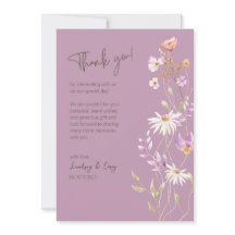 Wildflowers Lavendar Thank You Card for Wedding