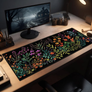 Wildflowers, Lavender And Orange Desk Mat
