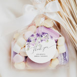Wildflowers lilac purple bridal shower favour classic round sticker<br><div class="desc">Wildflowers lilac purple bridal shower favour Classic Round Sticker
Matching items available.</div>