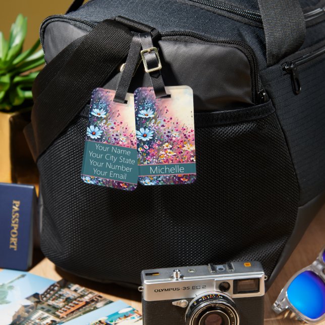 Wildflowers Luggage Tag (Front & Back)