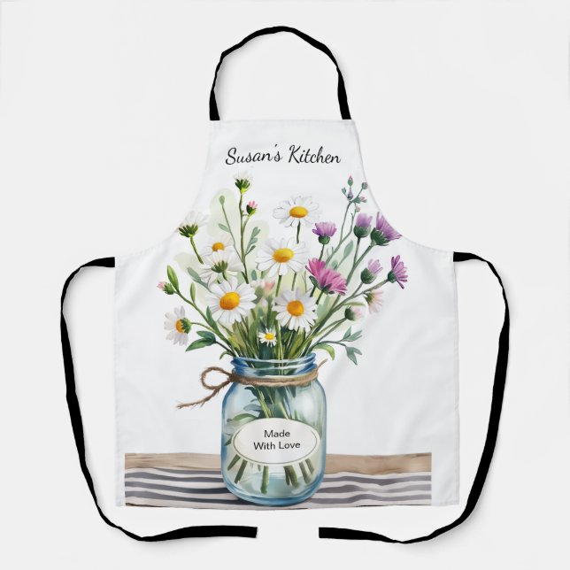 Wildflowers Mason Jar Apron (Front)