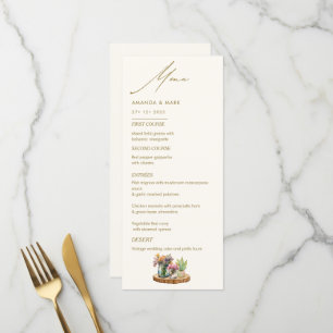 Wildflowers Mason Jar Boho bohemian Wedding Menu