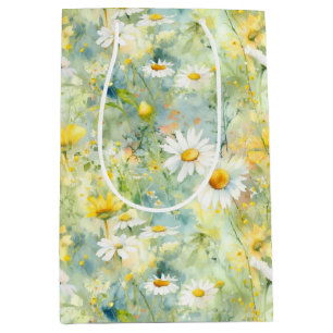 Wildflowers Meadow Summer Foliage Boho Modern Medium Gift Bag