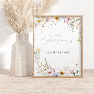 Wildflowers Modern Calligraphy Favours  Poster