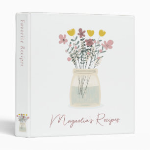 Wildflowers Monogram Bridal Shower Recipe Binder