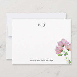 Wildflowers Monogram Couple Initials Personalized Card