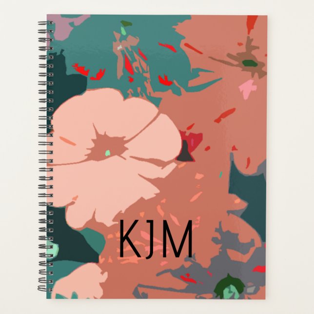Wildflowers Monograms Floral Custom Name Gift Planner (Front)