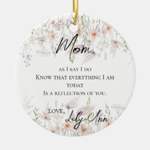 Wildflowers Mother Of The Bride Watercolor Ceramic Ornament