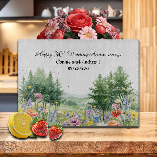 Wildflowers Mountains 30th Wedding Anniversary  Cutting Board