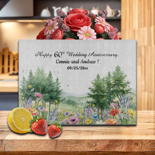 Wildflowers Mountains 60th Wedding Anniversary Cutting Board