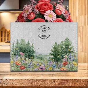 Wildflowers Mountains Business Logo Cutting Board