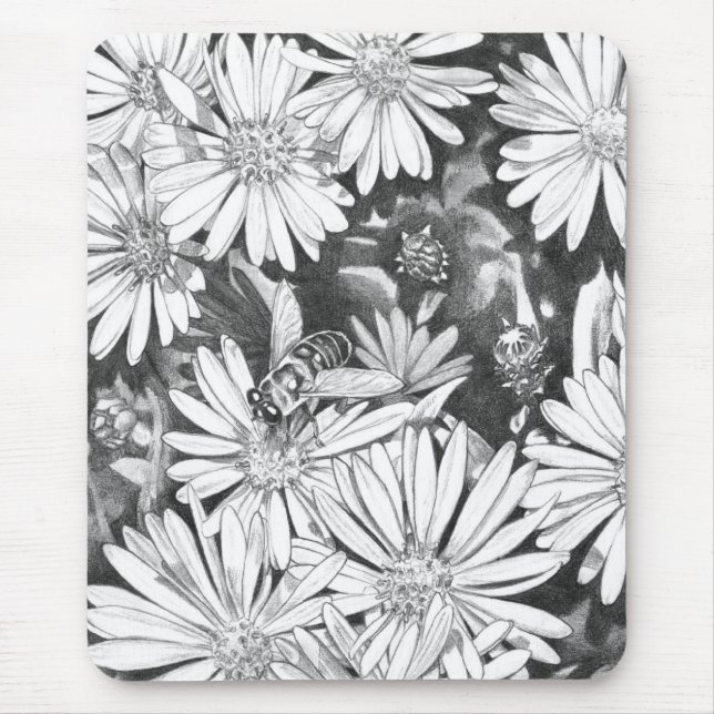 Wildflowers Mousepad Flower Art Computer Decor (Front)