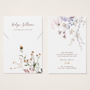 Wildflowers necklace display card