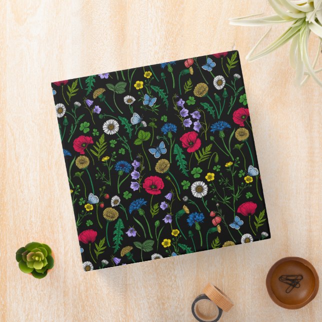 Wildflowers on black binder (In Situ)