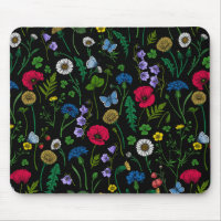 Wildflowers on black