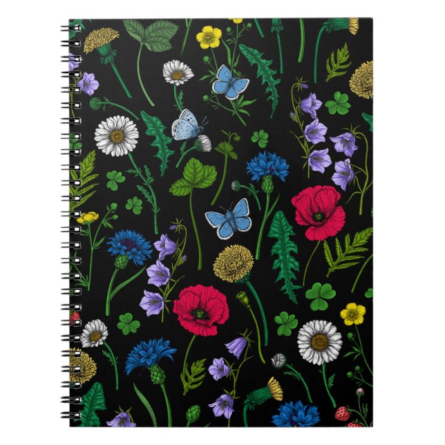 Wildflowers on black notebook (Front)
