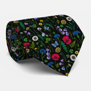 Wildflowers on black tie