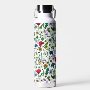 Wildflowers on black water bottle
