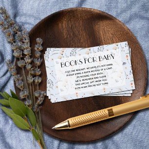 Wildflowers on Blue Baby Shower Book Request Enclosure Card