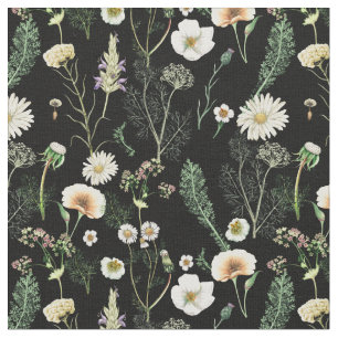 Wildflowers on Dark Fabric