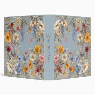 Wildflowers on French Blue Binder