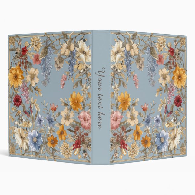 Wildflowers on French Blue Binder (Background)
