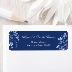 Wildflowers on French Blue Return Address