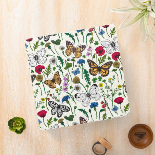 Wildflowers on off white 3 ring binder