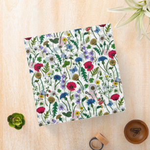 Wildflowers on off white binder