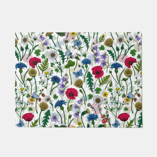 Wildflowers on off white doormat (Front)