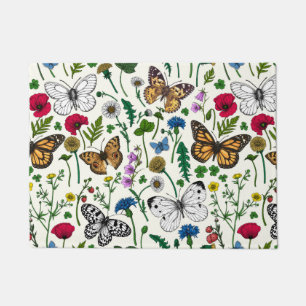 Wildflowers on off white doormat