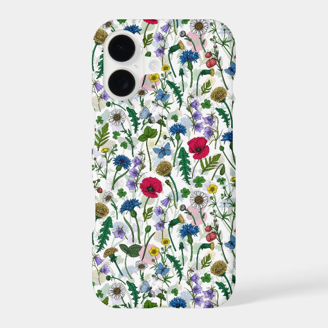Wildflowers on off white iPhone case (Back)