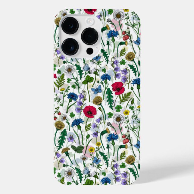 Wildflowers on off white iPhone case (Back)