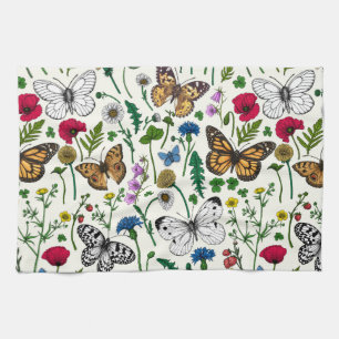 Wildflowers on off white kitchen towel