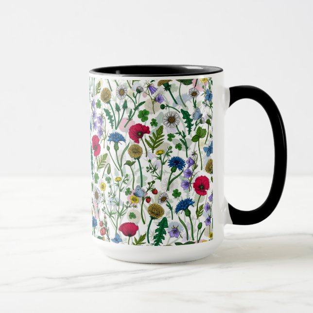 Wildflowers on off white mug (Right)