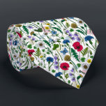 Wildflowers on off white tie<br><div class="desc">Hand-painted collection of various wild flowers.</div>